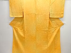 枝花模様織り出し単衣色無地着物